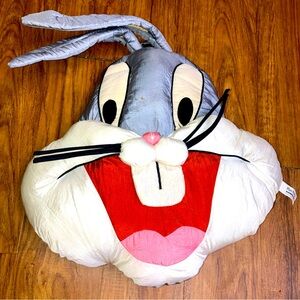Vintage 1994 Looney Tunes, Bugs Bunny, play face 20 inch nylon, plush pillow